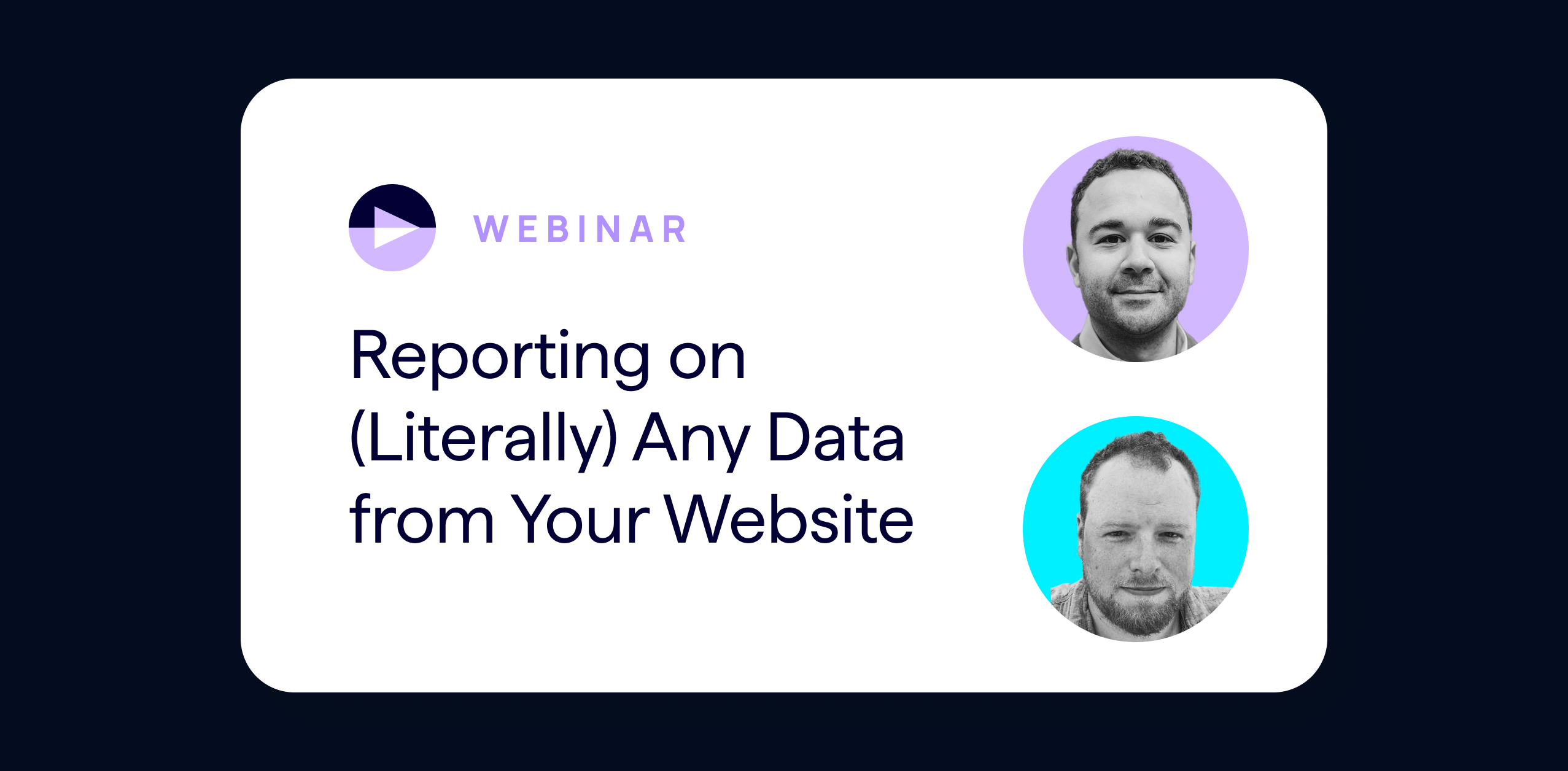 Lumar Webinar Cover Image - Reporting on Any Data From Your Website