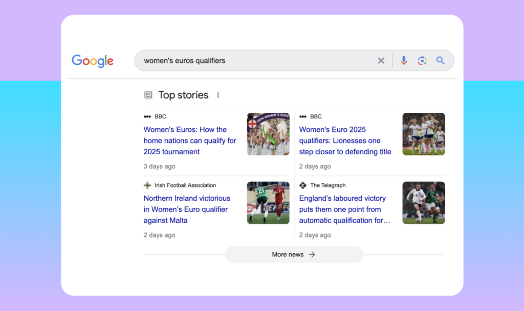 Google’s “Top Stories” block