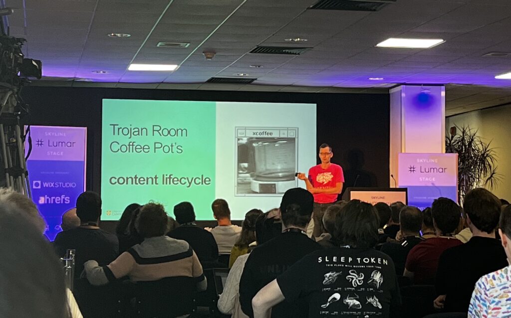 Will Kerslake explains the content lifecycle of the world’s first webcam, “Trojan Room Coffee Pot,” set up in 1991 (and running for a solid decade) to monitor the status of the coffee pot in a computer lab at Cambridge University.